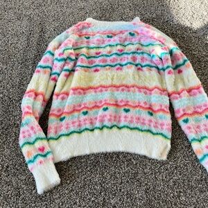 Vibrant Multicolor Girls Crew Neck Sweater